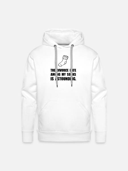 Sock Divorce Rate - Men's Premium Hoodie - white