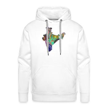 INDIA - Men's Premium Hoodie - white - Front - Liam (192cm)