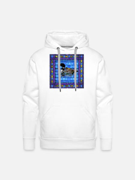 LOON QUILT - Men's Premium Hoodie - white