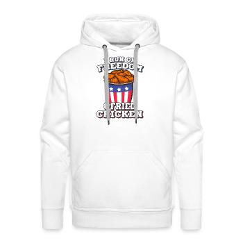 Funny Fried Chicken Witty Chicken Egg - Men's Premium Hoodie - white - Front - Liam (192cm)
