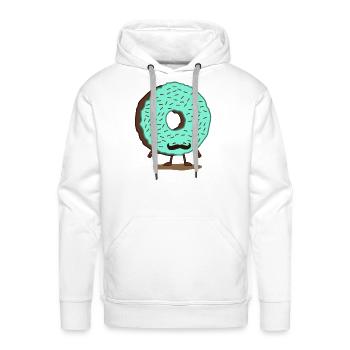 The Mustache Donut - Men's Premium Hoodie - white - Front - Liam (192cm)