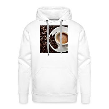 Morning coffee - Men's Premium Hoodie - white - Front - Liam (192cm)