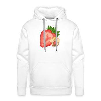 Yummy Strawberry, Cute Design, Animal, Summer - Men's Premium Hoodie - white - Front - Liam (192cm)