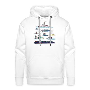 Boats and Ships Illustrations - Men's Premium Hoodie - white - Front - Liam (192cm)