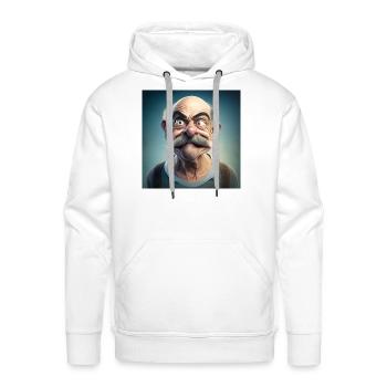 Funny Mustache - Men's Premium Hoodie - white - Front - Liam (192cm)