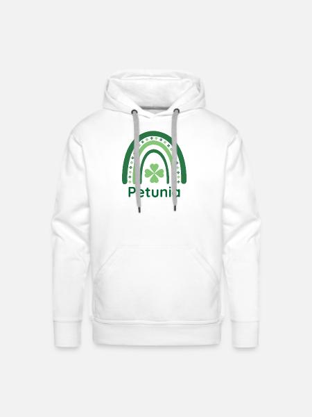 Petunia Clover Charm Boho Rainbow - Men's Premium Hoodie - white