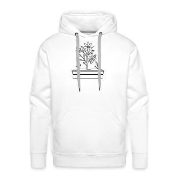 “Every flower must grow through dirt.” - Men's Premium Hoodie - white - Front - Liam (192cm)