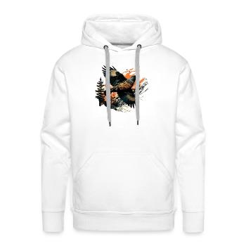 Rossignol bird - Men's Premium Hoodie - white - Front - Liam (192cm)