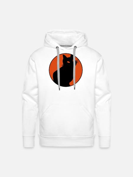 Black Cat 1 1 - Men's Premium Hoodie - white