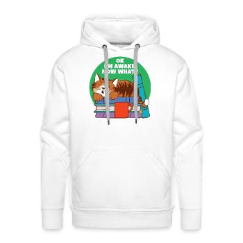 I m Awake Now What Grouchy Sleeping Cat - Men's Premium Hoodie - white - Front - Liam (192cm)