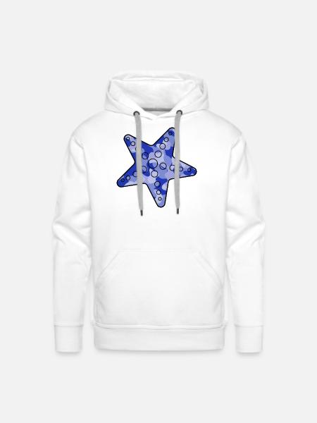Starfish blue camo - Men's Premium Hoodie - white