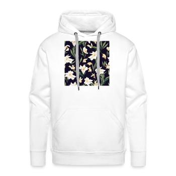 Flower Bliss - Men's Premium Hoodie - white - Front - Liam (192cm)