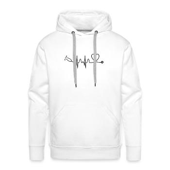 Stethoscope Heartbeat Stethoscope Gift for Doctor - Men's Premium Hoodie - white - Front - Liam (192cm)