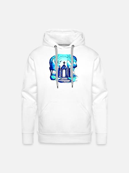Cemetery Grave Graveyard - Men's Premium Hoodie - white