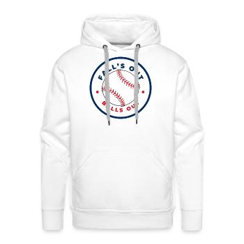 fall's out balls out - Men's Premium Hoodie - white - Front - Liam (192cm)