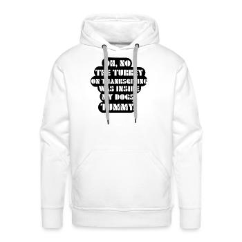 Dog tummy with turkey Thanksgiving - Men's Premium Hoodie - white - Front - Liam (192cm)