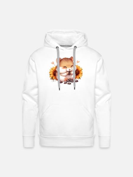 Sunflower Seeds & Hamsters - Men's Premium Hoodie - white