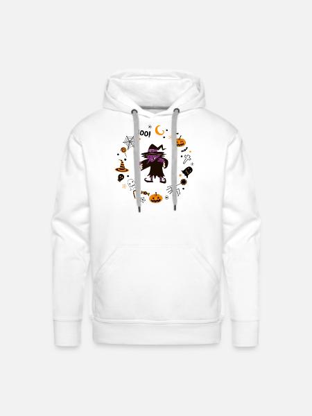 Halloween Witch - Men's Premium Hoodie - white