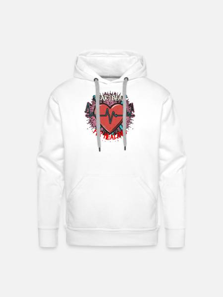 Heartbeat for Healing - Men's Premium Hoodie - white
