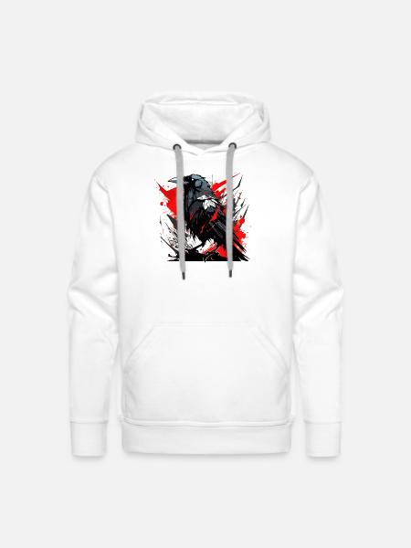Raven - Men's Premium Hoodie - white