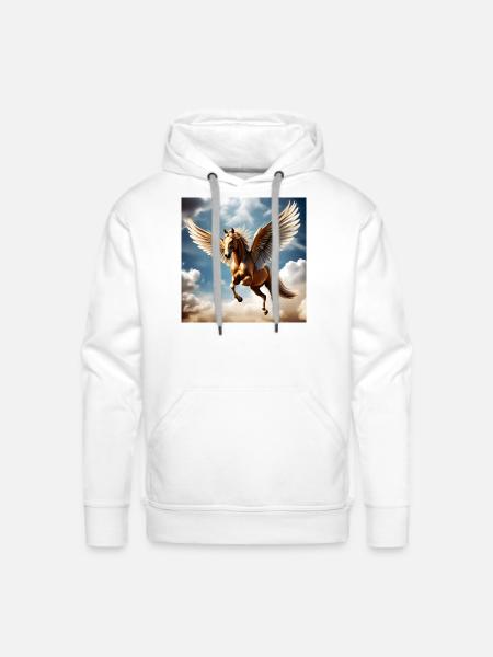 Pegasus with Vital Energy - Men's Premium Hoodie - white