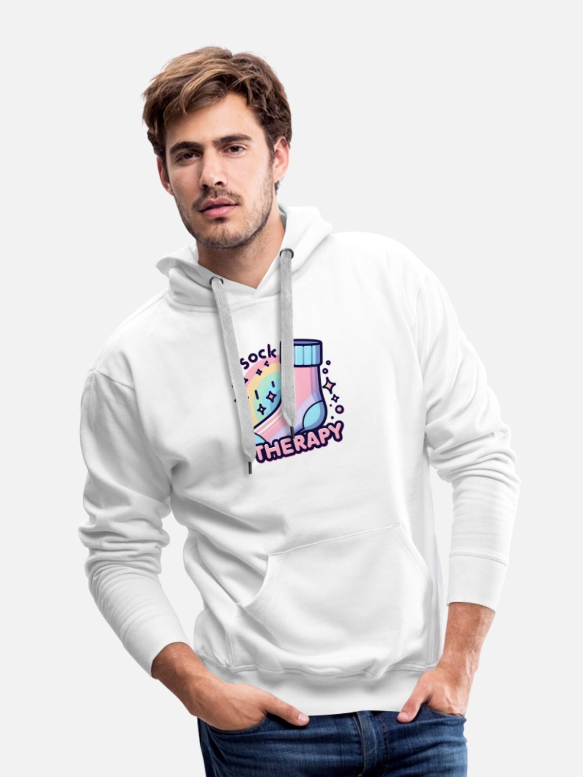 Stocking: Sock therapy - Men's Premium Hoodie - white - Front - Liam (192cm)