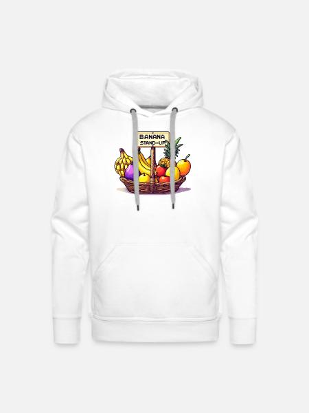 Fruit Basket: Banana Stand-Up - Men's Premium Hoodie - white