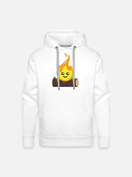 Cute flame bonfire - Men's Premium Hoodie - white