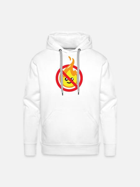 No fire warning sign - Men's Premium Hoodie - white