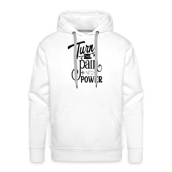 Turn the pain into power - Men's Premium Hoodie - white - Front - Liam (192cm)