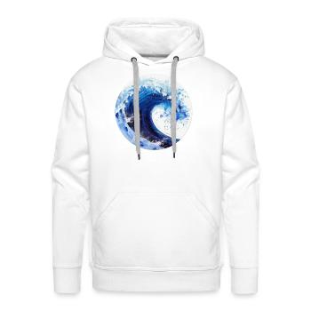 Circular wave graphic - Men's Premium Hoodie - white - Front - Liam (192cm)
