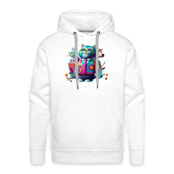 Business Cat in Creative Brainstorming Session - Men's Premium Hoodie - white - Front - Liam (192cm)
