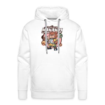 "Grumpy Bear Morning Brew" 🐻☕️ - Men's Premium Hoodie - white - Front - Liam (192cm)