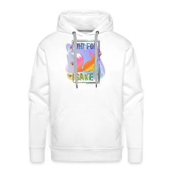 Oh! For Sake Quote Fox Animal Cartoon Vector - Men's Premium Hoodie - white - Front - Liam (192cm)