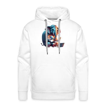 Elephant with a baby - Men's Premium Hoodie - white - Front - Liam (192cm)