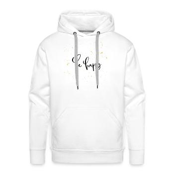 Be Happy - Men's Premium Hoodie - white - Front - Liam (192cm)