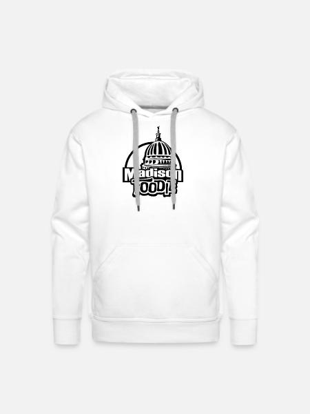 Madison Foodie w/ Capitol B&W - Men's Premium Hoodie - white