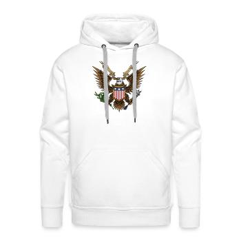 The bald eagle is a significant symbol in the Unit - Men's Premium Hoodie - white - Front - Liam (192cm)