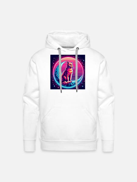 lovely cat - Men's Premium Hoodie - white