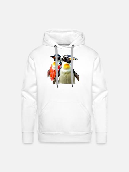 Two penguins - Men's Premium Hoodie - white