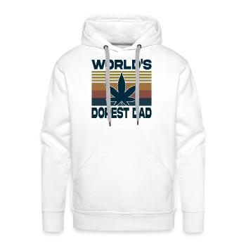 Weed Worlds Dopest Dad T Shirt Funny Father s Day - Men's Premium Hoodie - white - Front - Liam (192cm)
