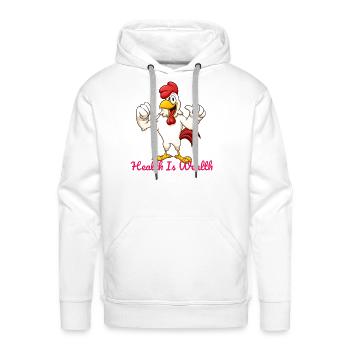 Health Is Wealth - Men's Premium Hoodie - white - Front - Liam (192cm)