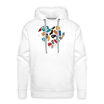 Retro Minimalist Sole Marks - Men's Premium Hoodie - white - Front - Liam (192cm)