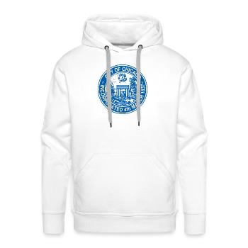 CitySealBlue White Trans - Men's Premium Hoodie - white - Front - Liam (192cm)