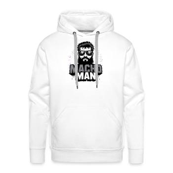Macho Man Retro Vintage Beard Sunglasses Design - Men's Premium Hoodie - white - Front - Liam (192cm)