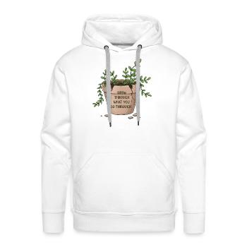 Grow Through What You Go Through - Men's Premium Hoodie - white - Front - Liam (192cm)