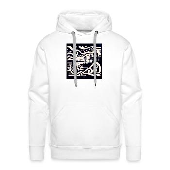 Whimsical Coastal Paper-Cut Scene Tee - Men's Premium Hoodie - white - Front - Liam (192cm)