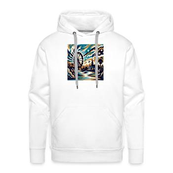 Enchanted Night: Ferris Wheel & Palms - Men's Premium Hoodie - white - Front - Liam (192cm)