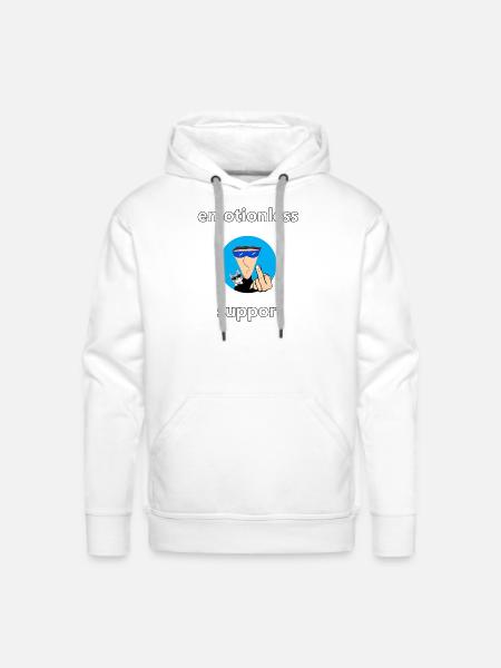 emotionless support - Men's Premium Hoodie - white