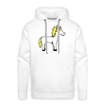 Horse Sweet Pony Foal Horse Girl Cute Comic Fun - Men's Premium Hoodie - white - Front - Liam (192cm)